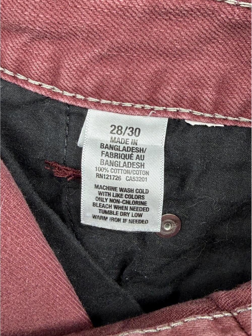 Aeropostale Distressed Slim Fit Jeans 28/30 Cotton Burgundy‎ - Picture 3 of 9